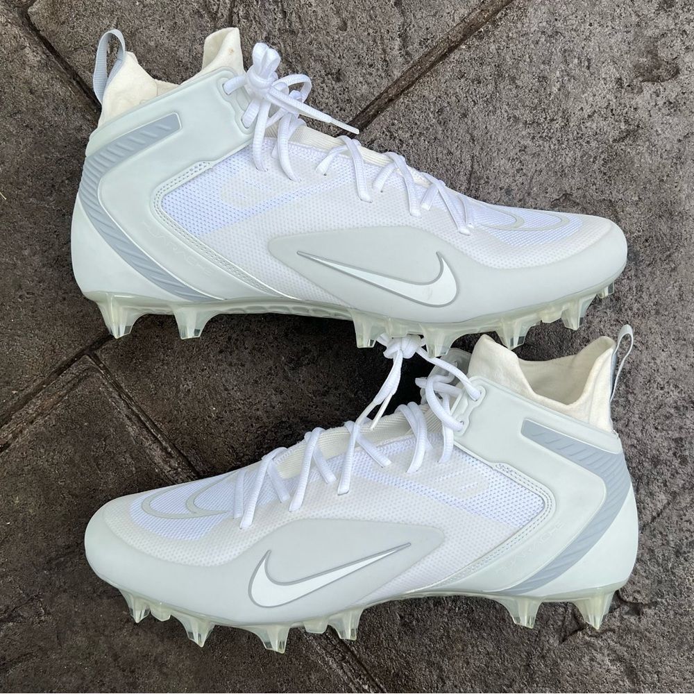 Nike Alpha Huarache 8 Elite Lacrosse LAX Cleats White CW4440 110 Size 15